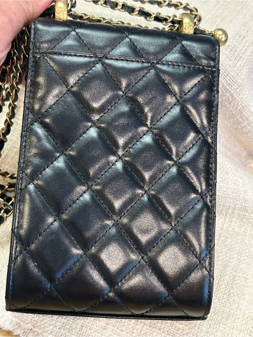 CHANEL Black Quilted Calf Leather Matelasse Cocomark Chain Bag